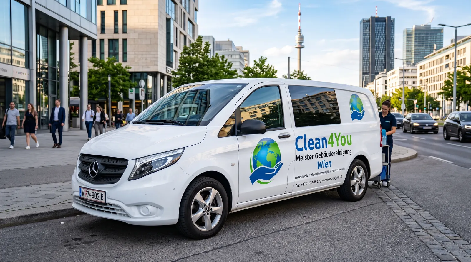 Reinigungsfirma Wien – Clean4You Fahrzeug im Einsatz
